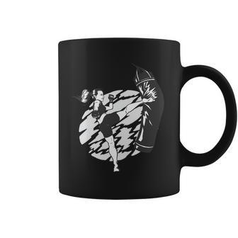 Woman High Kick Boxing Coffee Mug - Monsterry