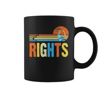 Womans Rights Are Human Rights Retro Vintage Pro Choice Coffee Mug - Monsterry