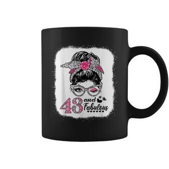 Women Messy Bun Hair 43 Look Fabulous 43Rd Birthday Gifts Coffee Mug - Seseable