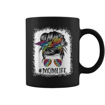 Women Mom Life Bleached Mom Life Leopard Messy Bun Coffee Mug - Thegiftio UK