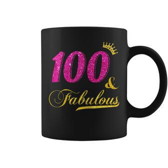 Womens 100 And Fabulous Diamond Crown Happy 100Th Birthday Coffee Mug - Thegiftio UK