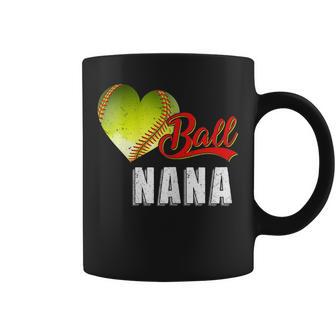 Womens Baseball Softball Ball Heart Nana Funny Mothers Day Sporter Coffee Mug - Thegiftio