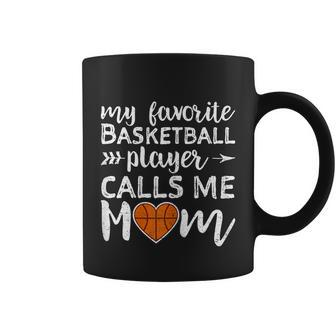 Womens Basketball Mom My Favorite Basketball Player Calls Me Mom Graphic Design Printed Casual Daily Basic Coffee Mug - Thegiftio UK