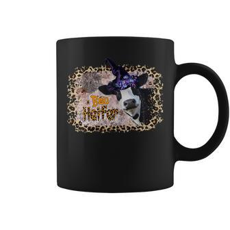 Womens Boo Heifer Leopard Print Halloween Witch Lady Heifer Coffee Mug - Seseable