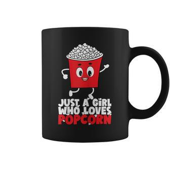 Womens Cool Just A Girl Who Loves Popcorn Girls Popcorn Lovers Coffee Mug - Thegiftio UK