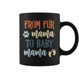 Womens From Fur Mama To Baby Mama Pregnant Cat Lover New Mom Mother V2 Coffee Mug - Seseable