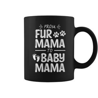 Womens From Fur Mama To Baby Mama Pregnant Cat Lover New Mom Mother V3 Coffee Mug - Seseable