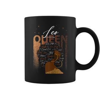 Womens Funny Leo Girl Zodiac Birthday Pride Melanin Afro Queen Coffee Mug - Seseable