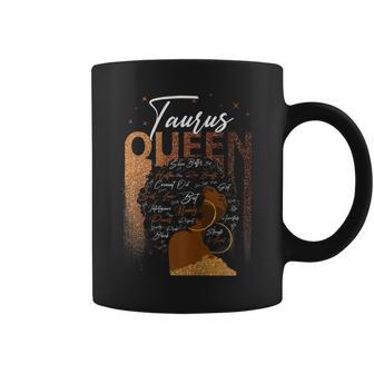 Womens Funny Taurus Girl Zodiac Birthday Pride Melanin Afro Queen Coffee Mug - Seseable