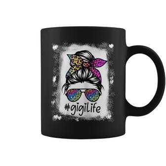 Womens Gigi Life Bleached Gigilife Tie Dye Leopard Messy Bun Coffee Mug - Thegiftio UK
