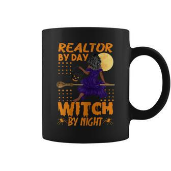 Womens Halloween Real Estate Agent Realtor By Day Witch By Night Coffee Mug - Seseable