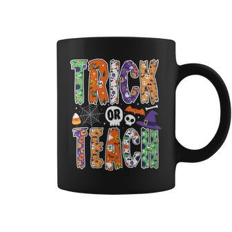Womens Halloween Teachers Trick Or Teach School Teacher Graphic Coffee Mug - Thegiftio UK