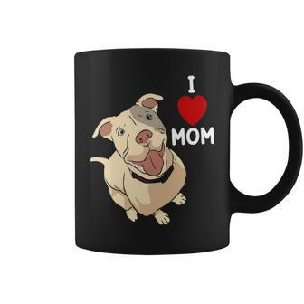Womens I Love Mom Valentines Day Cute Dog Pitbull Mama V Day Pajama Coffee Mug - Thegiftio UK