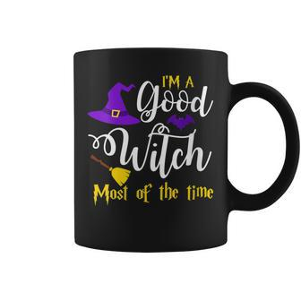 Womens Im A Good Witch Most Of The Time Funny Sayings Halloween Coffee Mug - Seseable