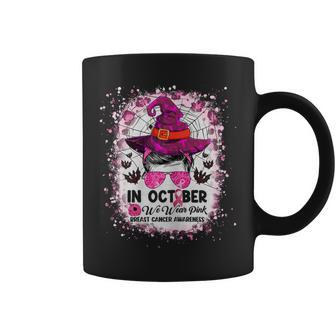 Womens In October We Wear Pink For Women Halloween Messy Bun Coffee Mug - Thegiftio UK
