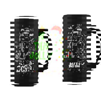 Womens Is This Jolly Enough Noel Black Cat Merry Christmas Coffee Mug - Thegiftio