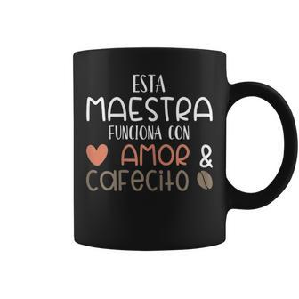Womens Maestra Amor Cafecito Bilingual Spanish Teacher Coffee Mug - Thegiftio UK
