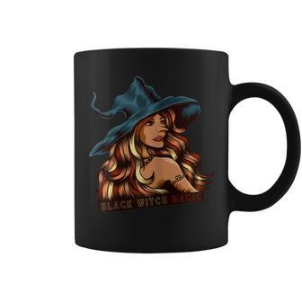Womens Melanin Black Witch Magic African American Black Halloween Coffee Mug - Seseable