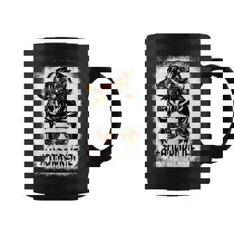 Womens Messy Bun Horror Life Horror Movie Horror Mom Halloween Coffee Mug - Thegiftio