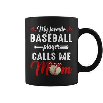 Womens My Favorite Baseball Player Calls Me Mom Funny Mothers Day Coffee Mug - Thegiftio UK