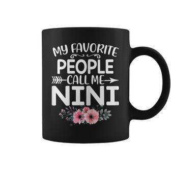 Womens My Favorite People Call Me Nini Cute Pink Floral Mothers Day Coffee Mug - Thegiftio UK