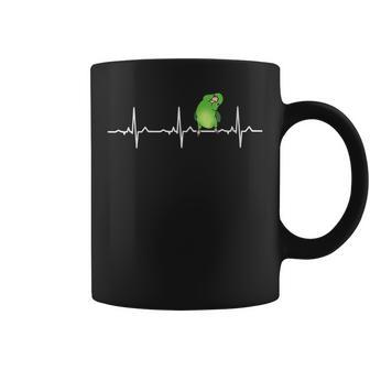 Womens Parrot Ekg Green Parrotlet Heartbeat Bird Pulse Line Coffee Mug - Thegiftio UK