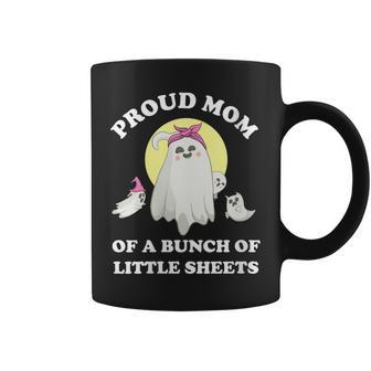 Womens Proud Mom Of A Bunch Of Little Sheets Funny Ghost Halloween Coffee Mug - Thegiftio UK