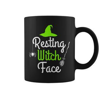 Womens Resting Witch Face Halloween Fall Funny Trick Or Treat Sassy Coffee Mug - Seseable