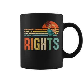 Womens Rights Are Human Rights Feminist Pro Choice Vintage Coffee Mug - Seseable