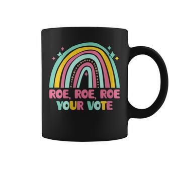 Womens Roe Your Vote Rainbow Retro Pro Choice Womens Rights Coffee Mug - Seseable