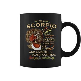 Womens Scorpio Girl Funny Gift For Black Women Melanin Afro Queen Coffee Mug - Thegiftio UK
