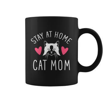 Womens Stay At Home Cat Mom Cute Cat Lover Graphic Design Printed Casual Daily Basic Coffee Mug - Thegiftio UK