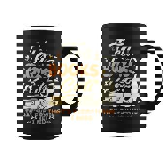 Womens Tea Books And Cats Cat Book Lovers Reading Book V Neck Coffee Mug - Thegiftio