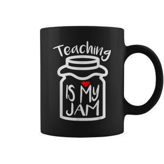 Womens Teaching Is My Jam Teacher Back To School Funny Coffee Mug - Thegiftio UK