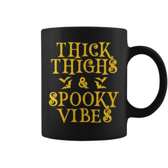 Womens Thick Thighs And Spooky Vibes Sassy Lady Halloween Coffee Mug - Seseable