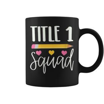 Womens Title 1 Squad Cute Title 1 Reading Teacher Gift V Neck Coffee Mug - Thegiftio UK