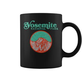 Womens Vintage 80S Badge Yosemite National Park Half Dome Graphic Coffee Mug - Seseable