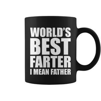 Worlds Best Farter I Mean Father Funny Dad Logo Coffee Mug - Monsterry AU