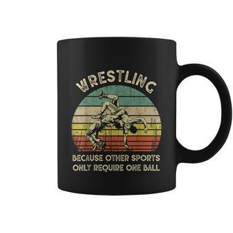 Wrestling Because Other Sports Only Require One Ball V2 Coffee Mug - Monsterry UK