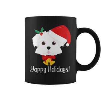 Yappy Holidays Cute Funny Maltese Dog Xmas Coffee Mug - Thegiftio UK