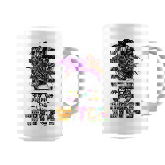 100 That Witch Halloween Costume Messy Bun Skull Witch Girl Coffee Mug - Seseable