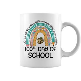100Th Day Of School Teacher - 100 Days Smarter Rainbow Coffee Mug - Thegiftio UK