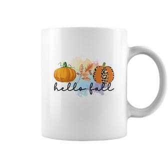 Hello Fall Pumpkins Thanksgiving Season Coffee Mug