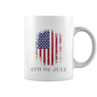 4Th Of July Usa Flag Vintage Distressed Independence Day Great Gift Coffee Mug - Monsterry