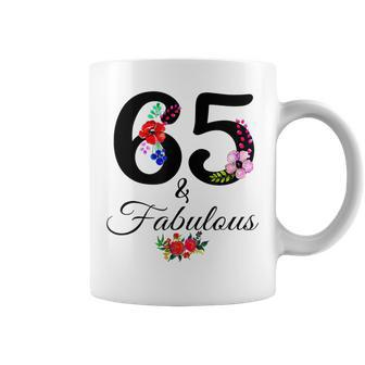 65 & Fabulous 65 Year Old Vintage Floral 1957 65Th Birthday Coffee Mug - Thegiftio UK