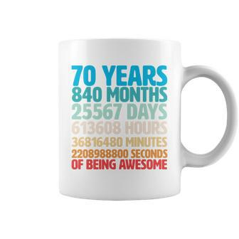 70 Years Of Being Awesome 70Th Birthday Time Breakdown Coffee Mug - Monsterry DE