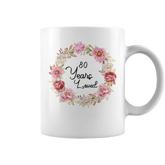 80 Years Loved Men Women 80 Years Old Floral 80Th Birthday Coffee Mug - Thegiftio UK