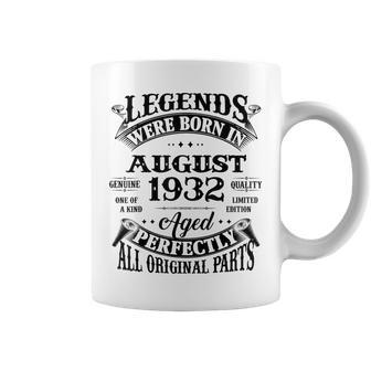 90Th Birthday Gift Legends Born In August 1932 90 Years Old Coffee Mug - Thegiftio UK