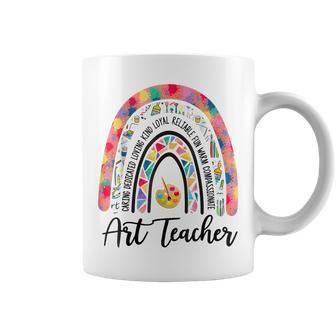 Art Teacher Boho Rainbow Caring Dedicated Loving Vintage Coffee Mug - Thegiftio UK
