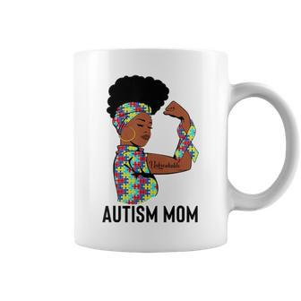 Autism Awareness Strong Mom Afro Mother Black Women Gift Graphic Design Printed Casual Daily Basic Coffee Mug - Thegiftio UK